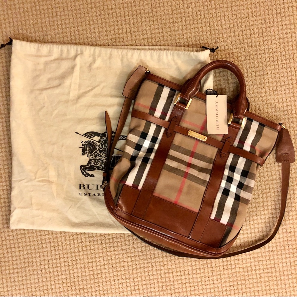 SOLD Burberry House Check Medium Kenny Tote.